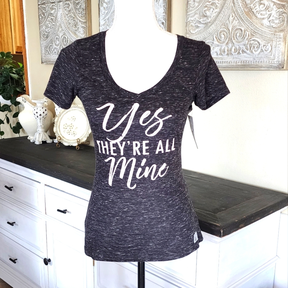 Woman's Tshirt " yes they are all mine" size small